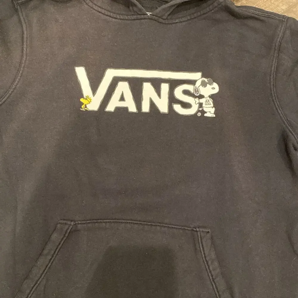 Vans Kids' Vans X Peanuts Pullover Hoodie Black Size L